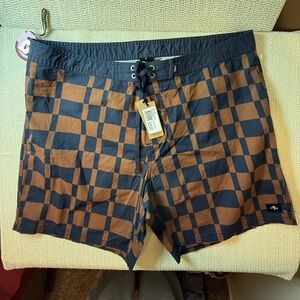 New  Thrills  Revel Board short Tortoise Shell Men's  Swim 38